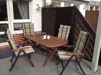 Ferienhäuser am Wattenmeer Terrasse Strandkrabbe